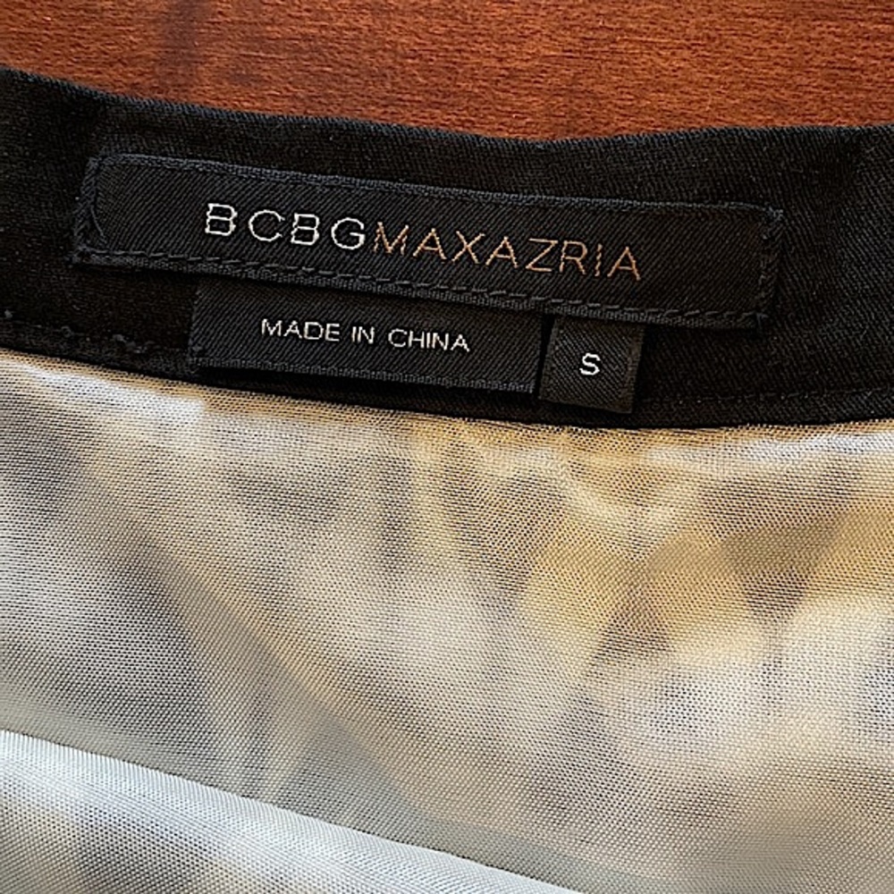 BCBGMaxAzria Black Cream Sequin Chevron S Whimsigoth Boho Glam Retro Chic Skirt - Picture 11 of 13